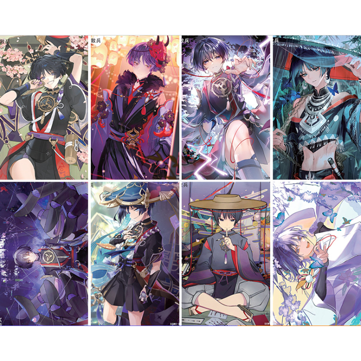 Bộ 8 poster Genshin Impact hình in độ nét cao kích thước 43.5 x 31.8cm