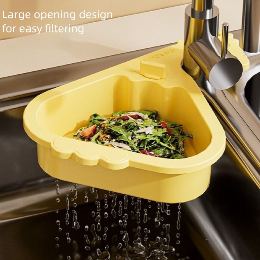 NUCTUR Đa chức năng Giỏ lọc treo bồn rửa Máy thu gom rác thải nhà bếp Nắp dưới có thể mở được Máy tách cặn thực phẩm  Hươu cao cổ Giá lọc trái cây sạch
