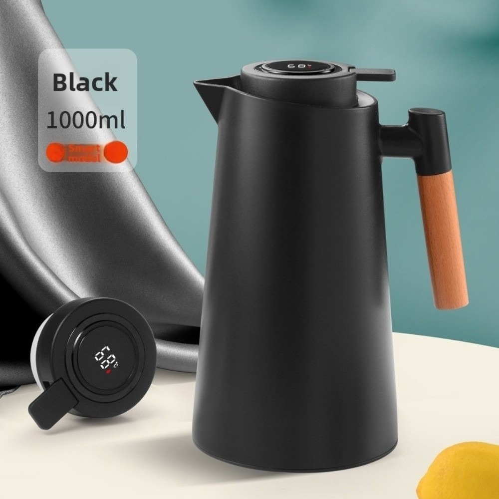 SOUVEN 1 lít Bình giữ nhiệt chân không có nắp Hiển thị nhiệt độ Bình giữ nhiệt thông minh  Lớp lót kính Bình giữ nhiệt - 4