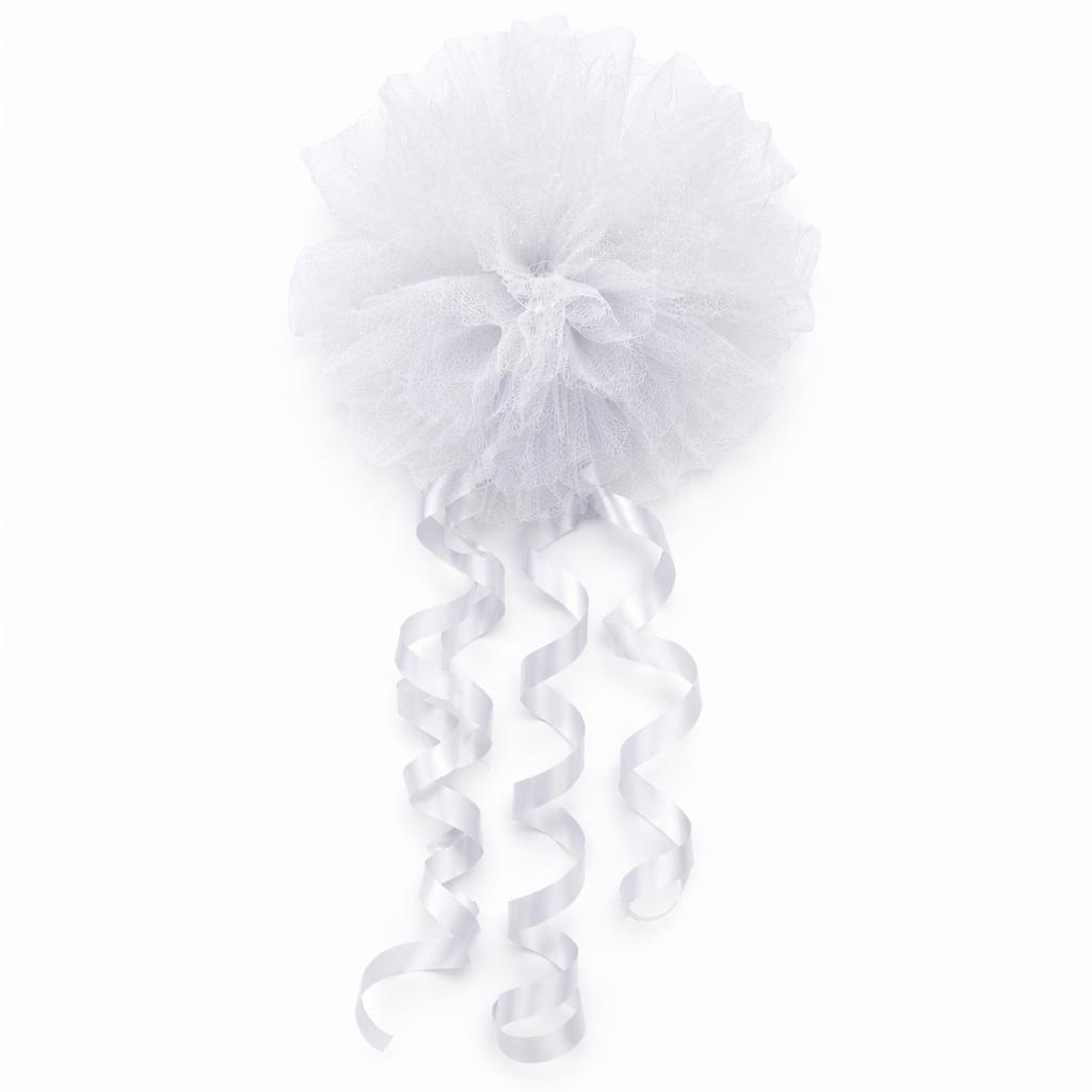 Wedding Car Ribbon Decoration 4pcs Tulle Bow Bridal Engagement Birthday Car Decor Set