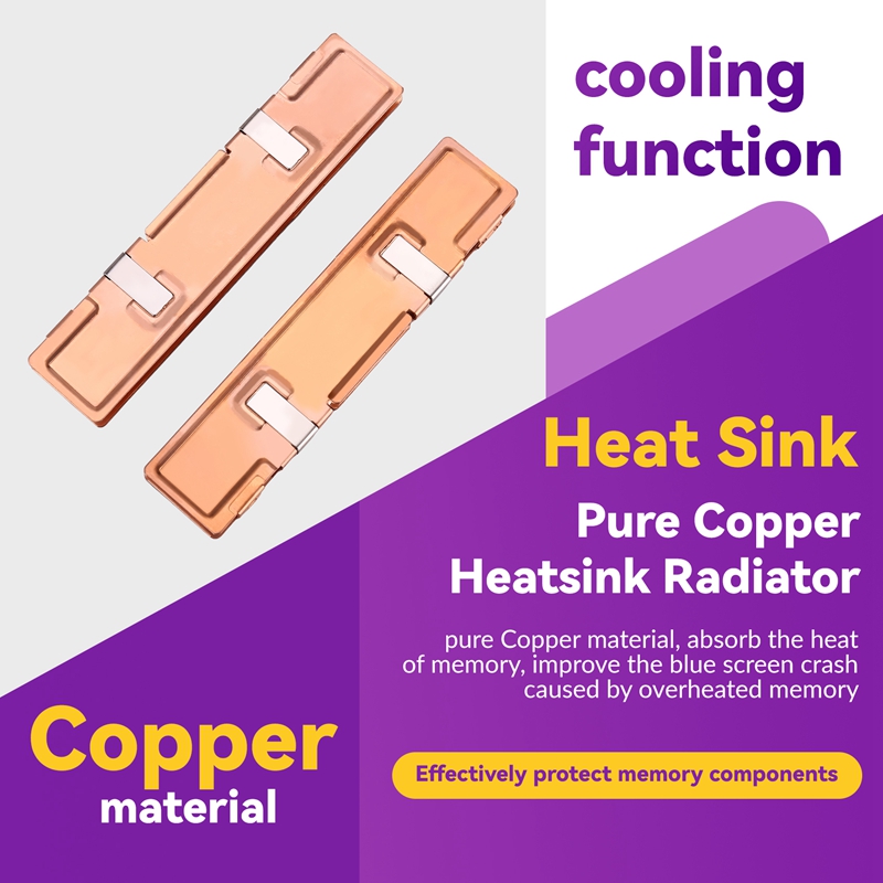 2Pcs Pure Copper RAM Heatsink Radiator for Ram Memory Cooler Cooling Heat Sink Desktop Memory Radiator DDR2 DDR3 DDR4