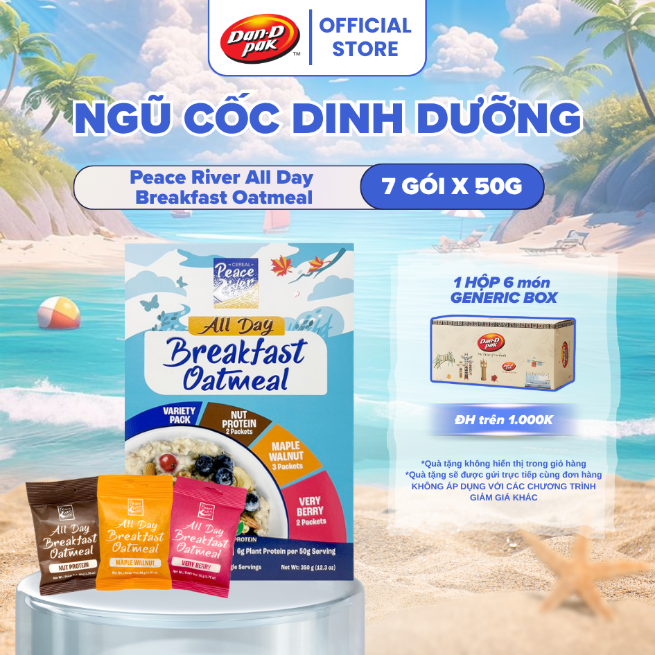 Ngũ Cốc Dinh Dưỡng Dan D Pak I Peace River All Day Breakfast Oatmeal I 350g (7 gói x 50g)