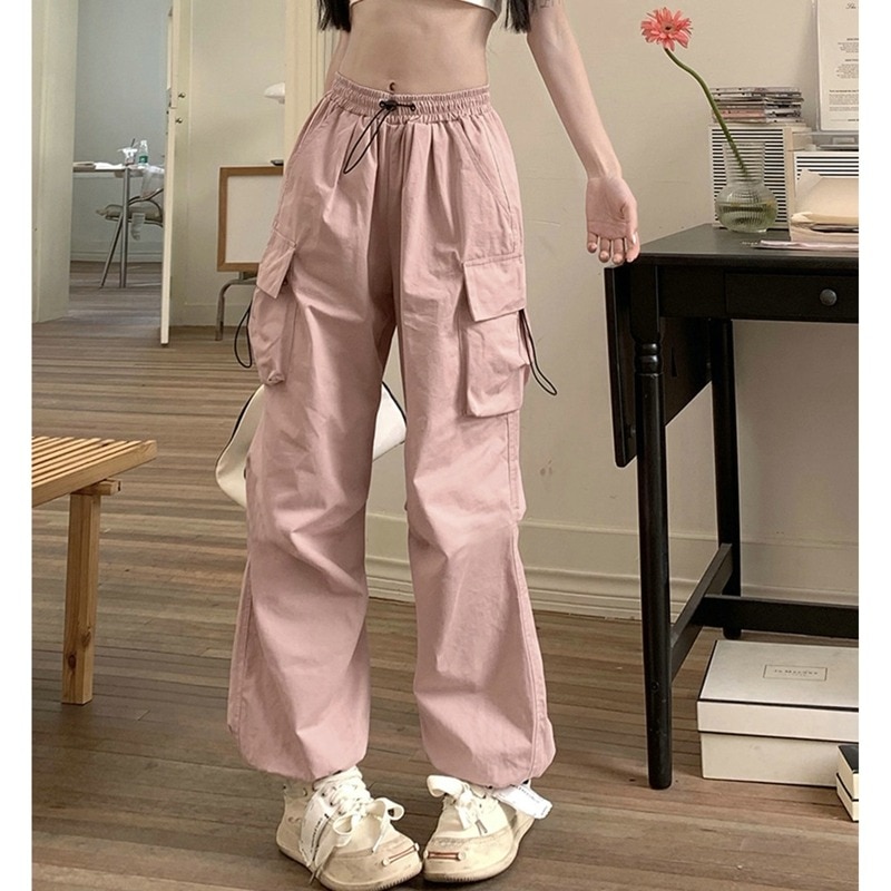 Quần túi hộp nữ hoài cổ bảo hộ lao động giản dị baggy quần thẳng thời trang quần legging rộng túi Quần chạy bộ Y2K thời trang dạo phố