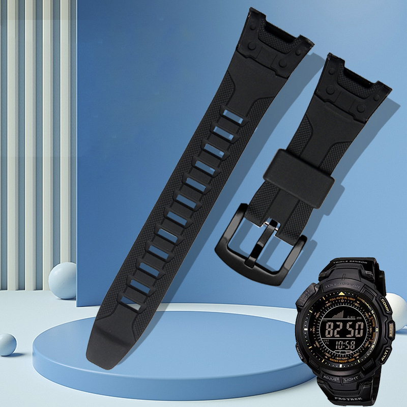 Cho CASIO protrek Đồng hồ PRG-110YCPRW-1300YPRG-130YPRW-1500Y nam nhựa Silicone Watchband phụ kiện watchband công cụ miễn phí