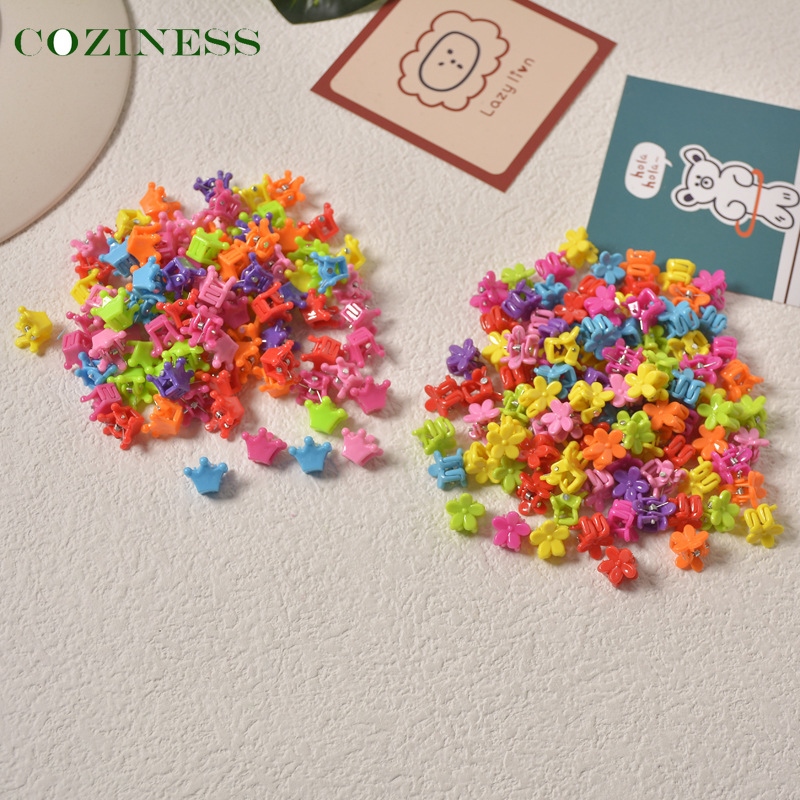△✤✇ 100 PCS/ Lot Hair Clip Colorful Small Claw Children Braided Hairpin Candy Beanie Baby Butterfly Headdress Baby Hairband Headwear