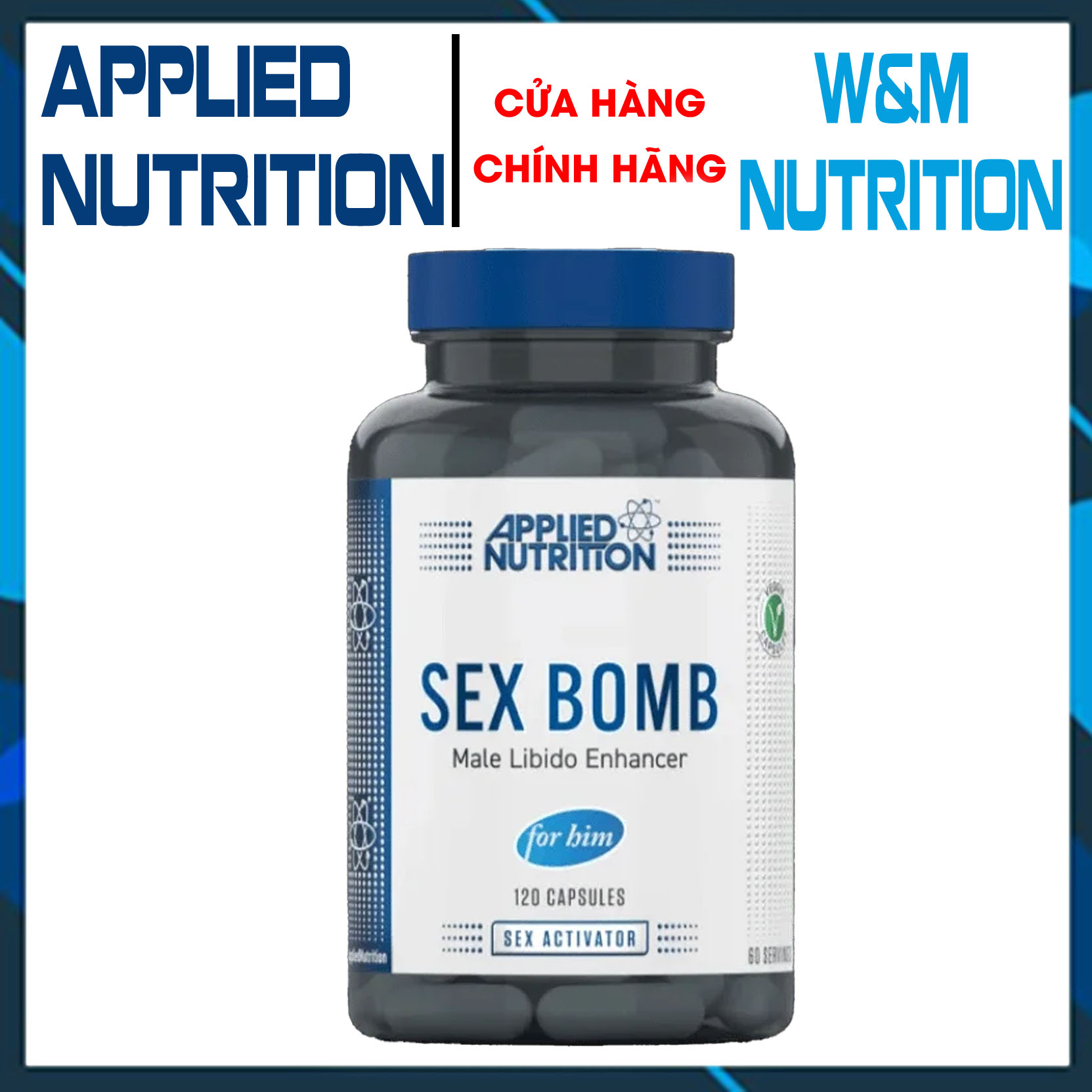 Applied Nutrition Sex Bomb For Him 120 Capsules – Hỗ Trợ Sinh Lý Nam, Tăng Phong Độ