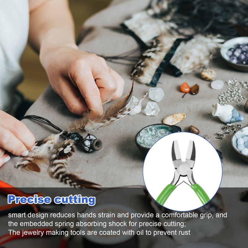 8 Pieces Jewelry Making Pliers Tool Kit, Needle Nose Pliers, Round Nose Pliers, Nylon Jaw Pliers for Jewelry DIY