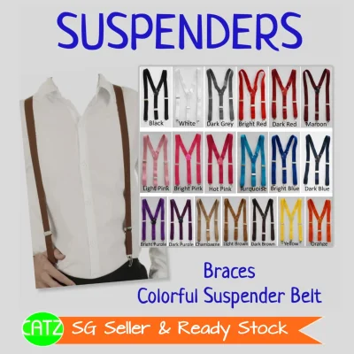 [SG Seller] Suspenders Braces Bow Tie Wedding Suspender Groomsmen Bestmen Men Accessories