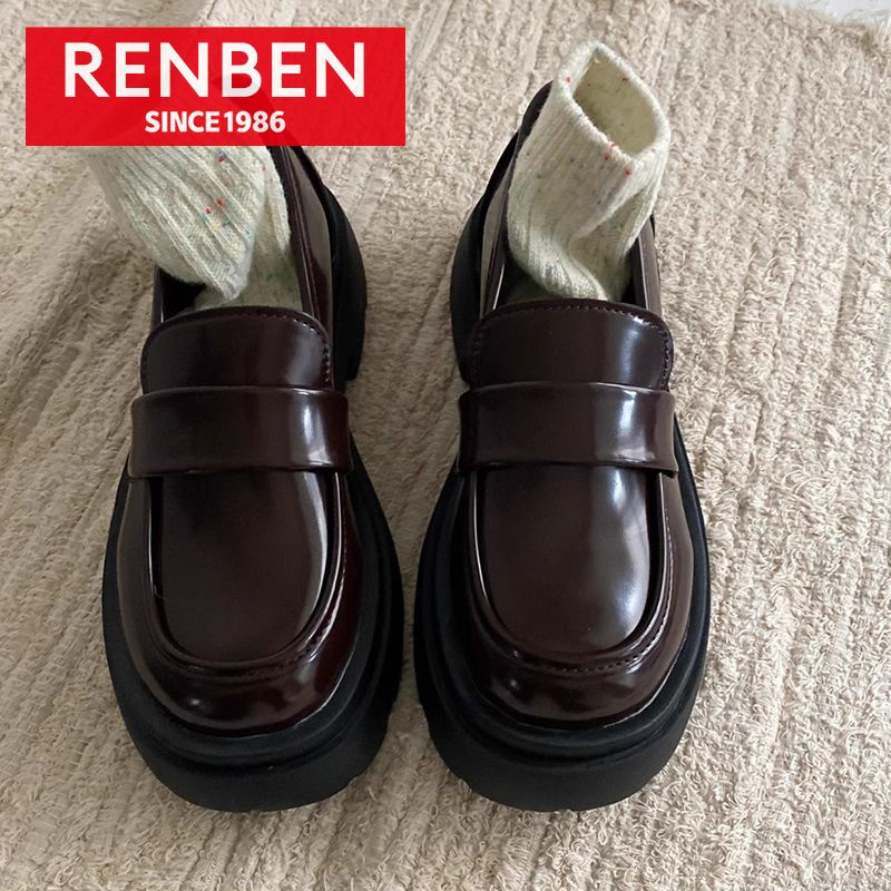  RENBEN Giày nữ Pháp Retro Mary Jane Giày da nhỏ đại học Anh Quốc mới phong cách đồng phục JK Giày nữ 