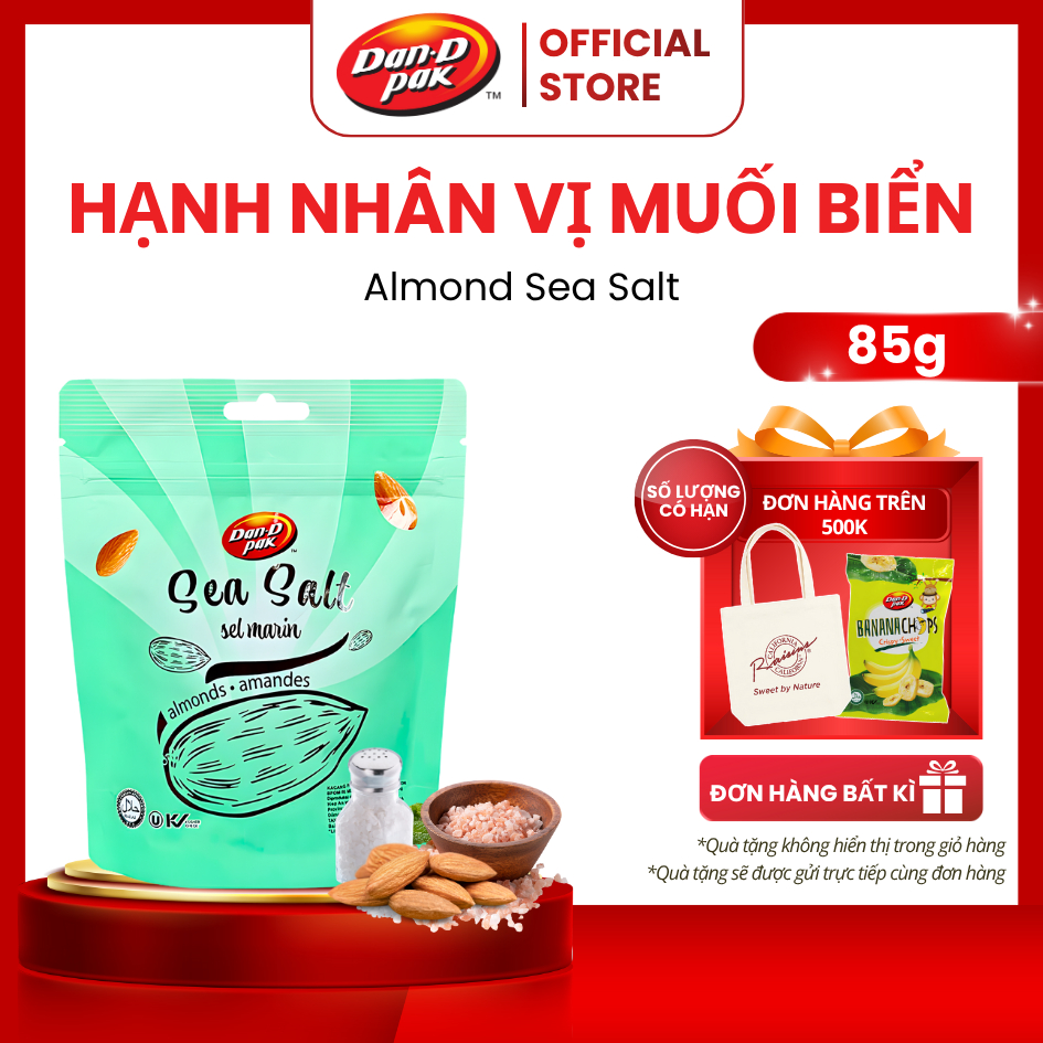 Hạnh Nhân Vị Muối Biển Ăn Vặt Lành Mạnh I Almond Sea Salt I 85g