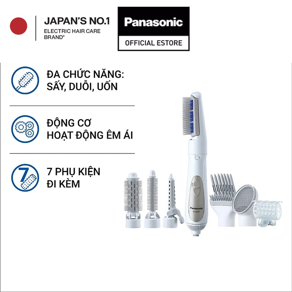 Máy tạo kiểu chuyên nghiệp - panasonic eh-ka71-w645 -tạo kiểu đa dạng với bộ phụ kiện 7 đầu sấy - hai chế độ nhiệt - tiếng sấy êm 59db - bảo hành chính hãng 12 tháng