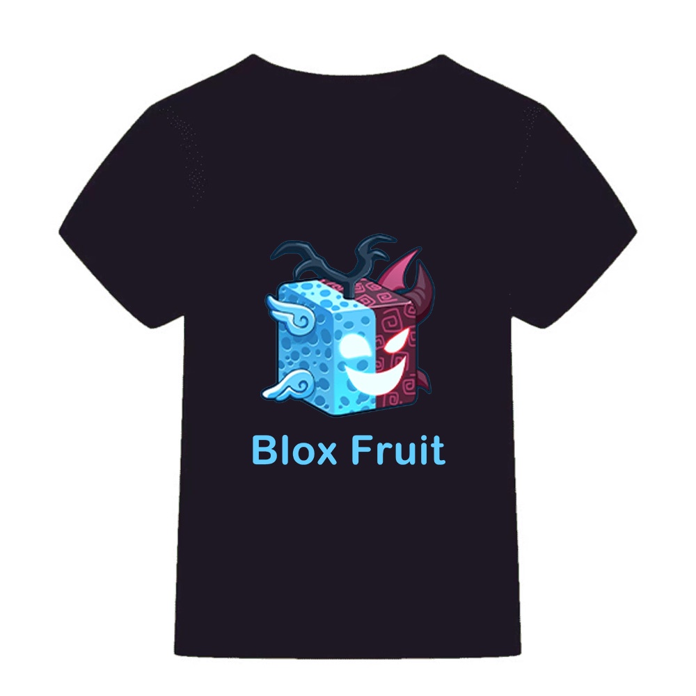 QR Spirit Fruit blox Fruit quần áo trẻ em áo thun ngắn tay rộng và thoáng khí cho bé trai và bé gái