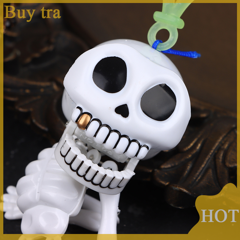 Buytra Kéo dây sọ đồ chơi mới lạ kéo dây xương Halloween mô hình bên đồ