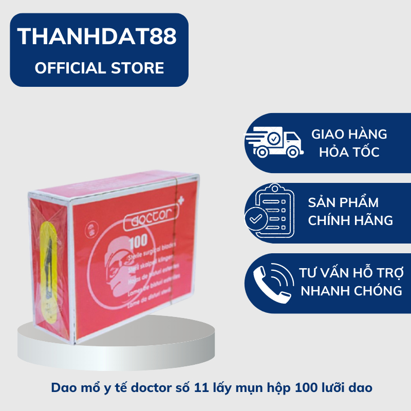 Dao mổ y tế doctor số 11 lấy mụn hộp 100 lưỡi dao