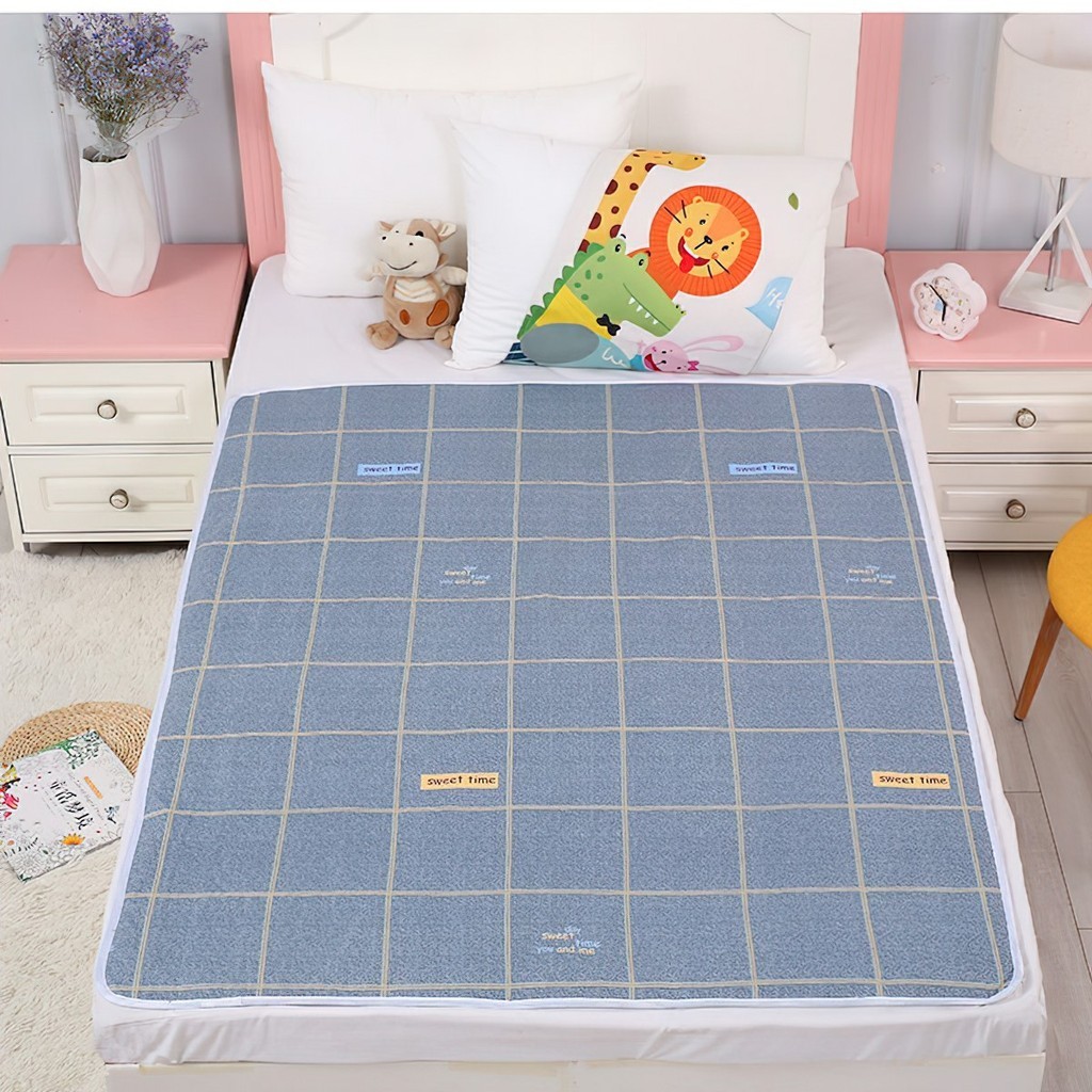 Tấm lót chống thấm cho bé Thảm lót chống thấm 3 lớp size to cho bé 80x120cm -Maigen Shop