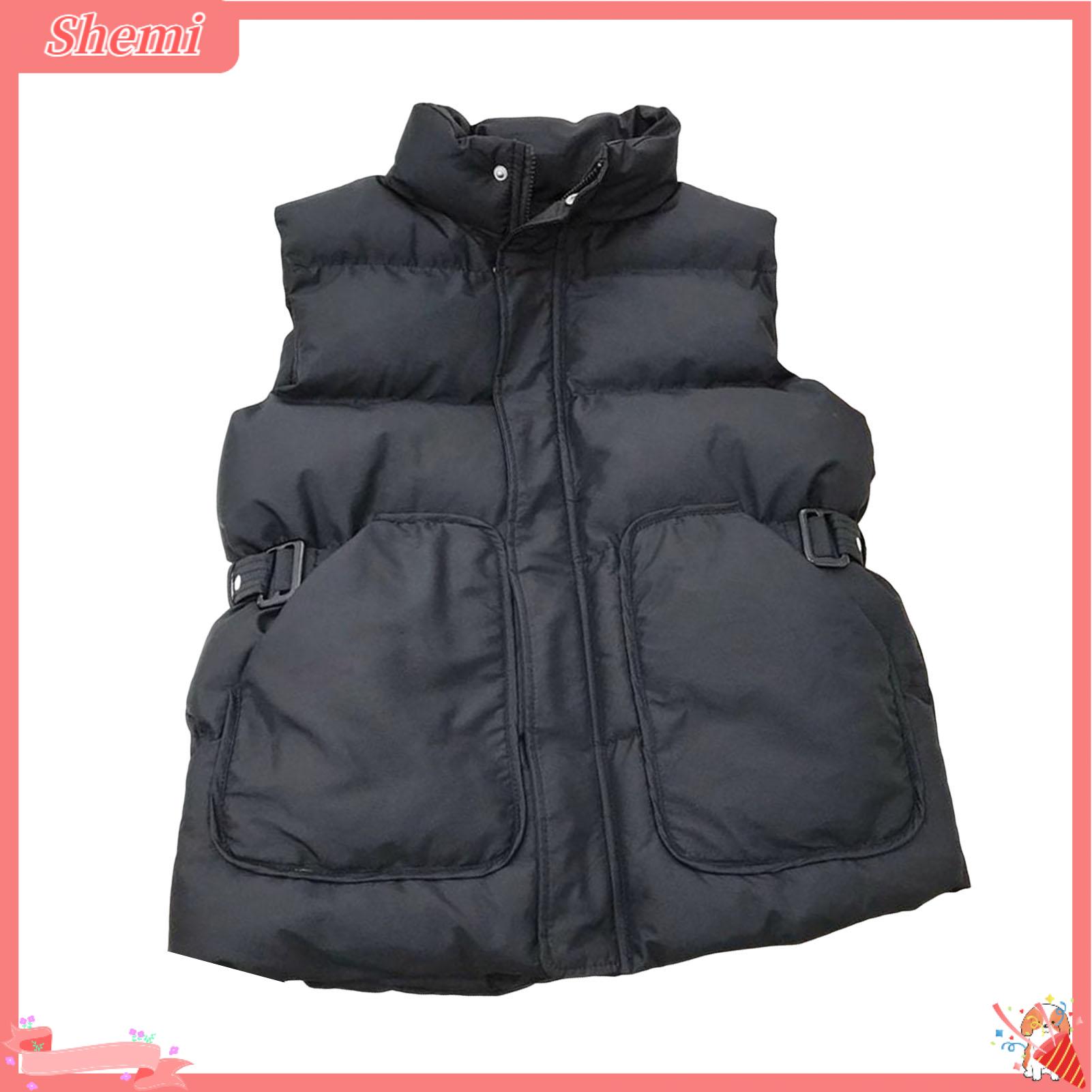 Shemi eo-ôm bông vest cotton vest với túi lớn của phụ nữ đội mũ trùm đầu áo phao có túi áo khoác ngoài mùa đông cho sự ấm áp và thời trang