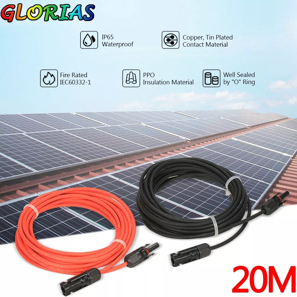 12 FT MC3 PV SOLAR CABLE CONNECTORS STRIPPED 4MM2 1 PAIR TUV 