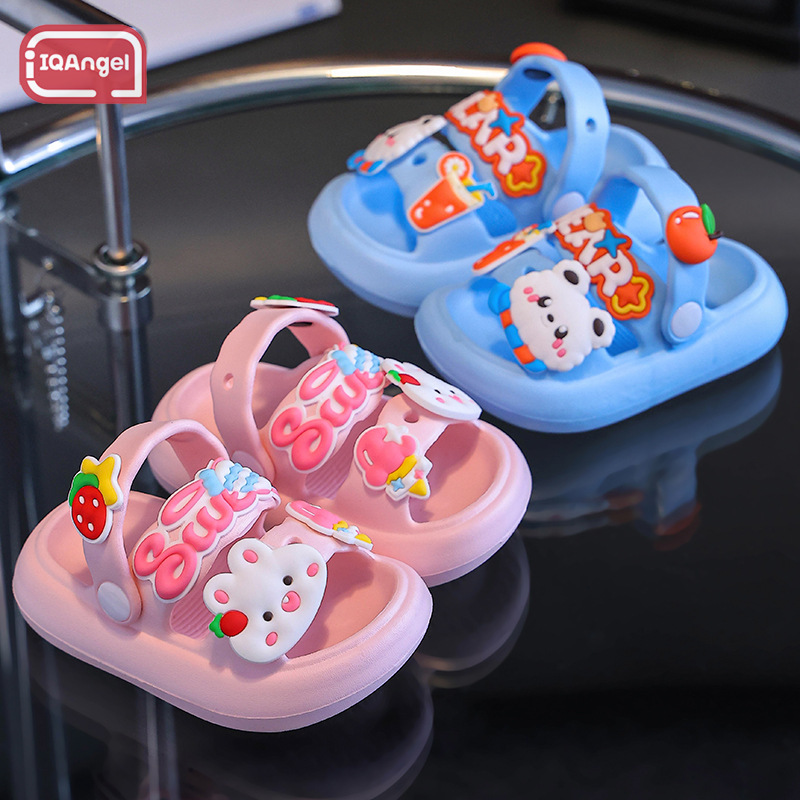 IQANGEL children's sandals Summer cute cartoon girl sandals Infant and toddler soft-soled anti-slip slippers boys' sandals ราคา 181 บาท*ส่งฟรี