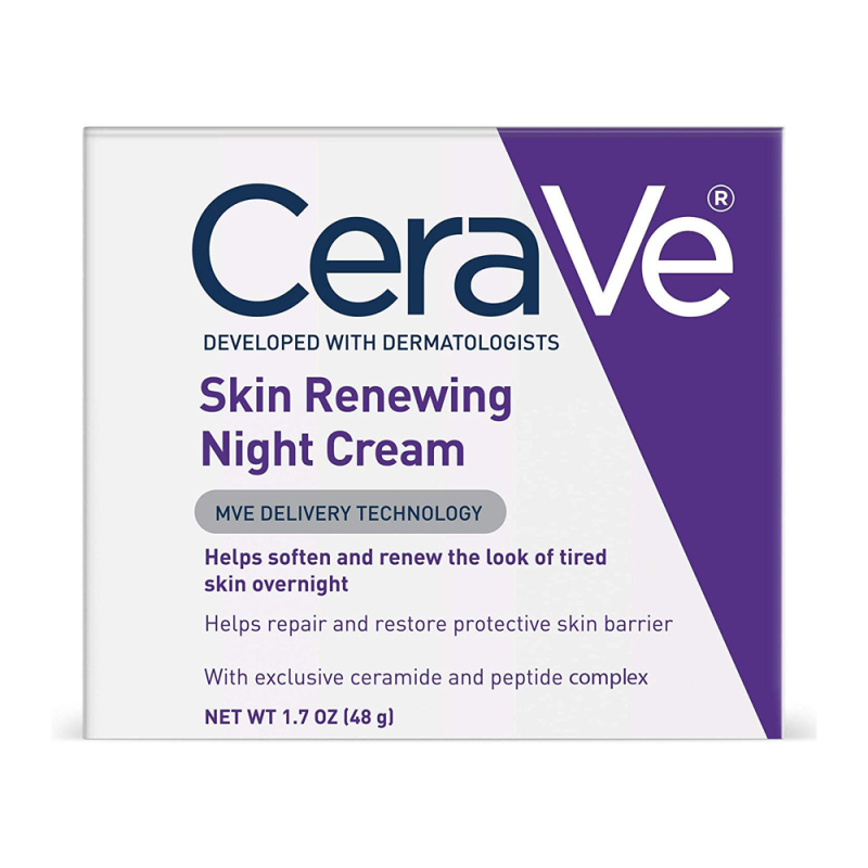 Buy CeraVe Night Cream for Face | Skin Renewing Night Cream with Hyaluronic Acid & Niacinamide | Fragrance Free | 1.7 fl oz (48g) Singapore