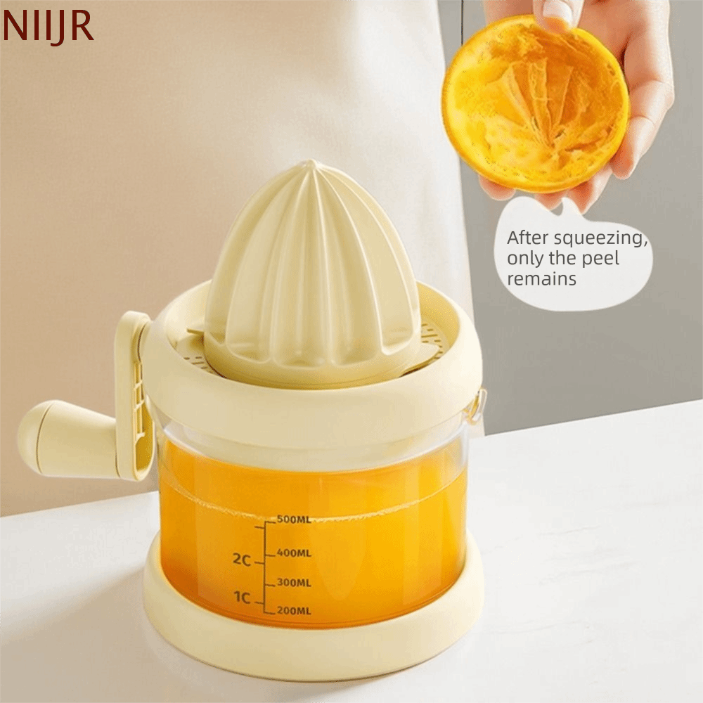 NIIJR Thước đo Máy ép trái cây thủ công Trong suốt có bìa Máy ép nước trái cây Di động Tiết kiệm lao động Máy ép tay Sử dụng tại nhà