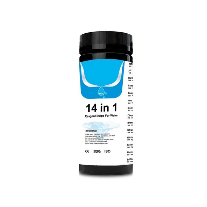 Đáng tin cậy tùy chỉnh 50/100pcs 3/6/14-in-1 nước uống GiấY Quỳ thử độ pH hồ bơi giấy kiểm tra độ PH cá cảnh thử nghiệm nước Dải dụng cụ kiểm tra PH