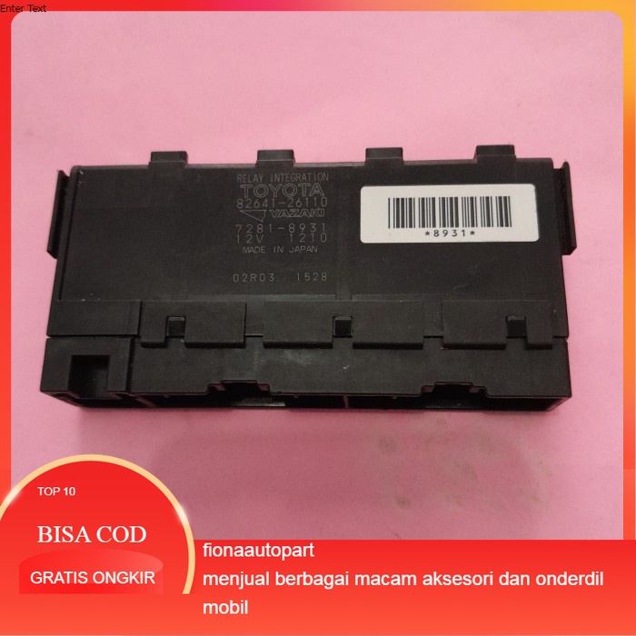 Relay rilay integrasion HILUX HIACE INNOVA 82641-26110 MADE IN JAPAN Harga 360,000 rupiah*Gratis Ongkir