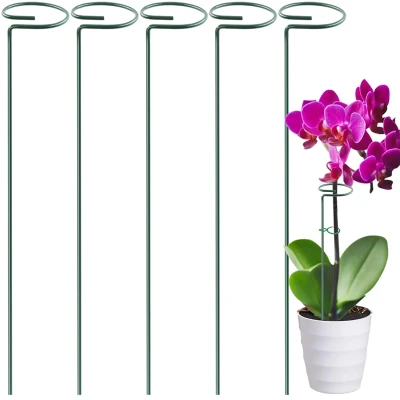 5 Pack Garden Plant Support Stakes Single Stem Support Stake Plant Cage Support Rings Flowers Stem Upright Plant Growing