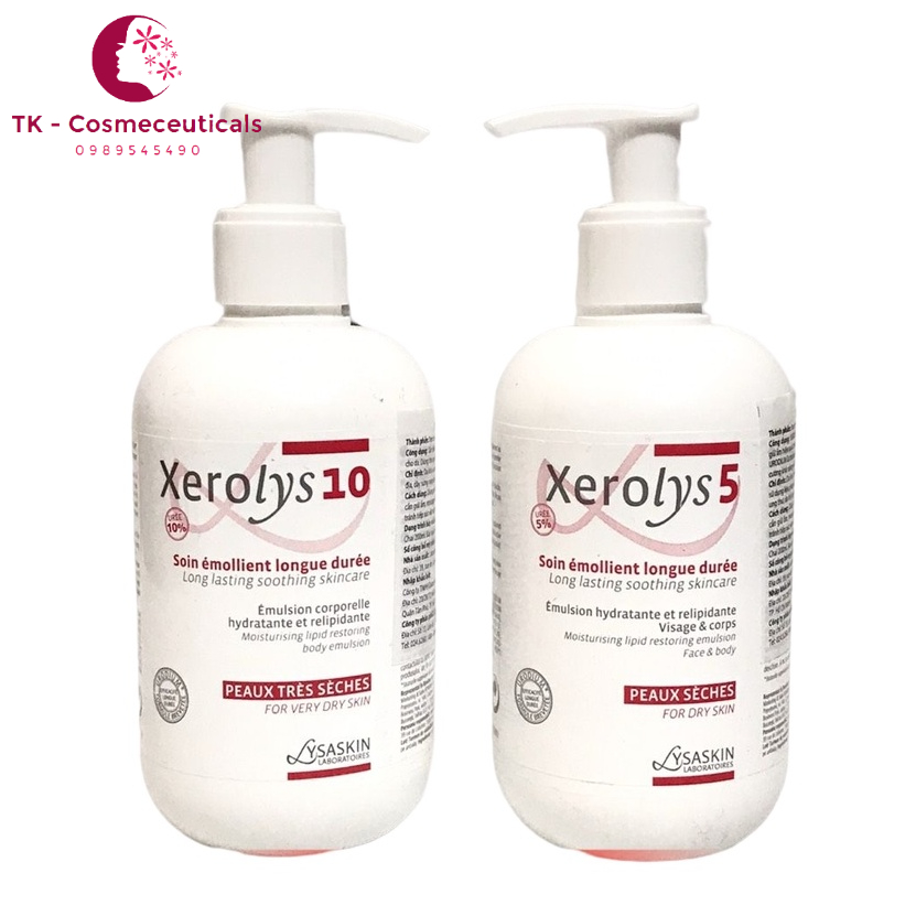 Xerolys 5 Kem dưỡng ẩm cho da khô chai 200ml Pháp