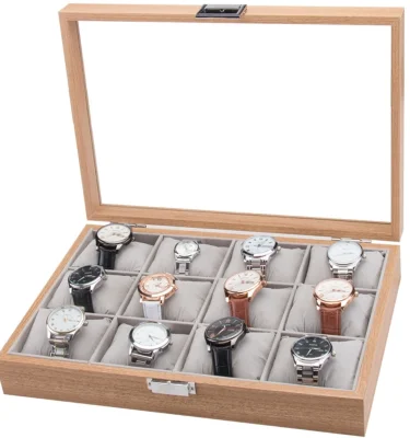 [Starzdeals] 12 Slots Soft Cushions Wooden Watch Jewelry Storage Box/Wooden Jewelry Box/Wooden Watch Box/Jewelry Box/Jewelry Storage Box/Jewelry Storage/Soft Cushions Watch Box