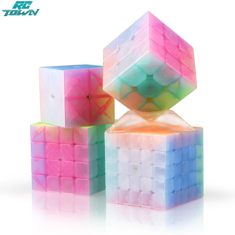 Magic Cube Jelly Color Stickerless Magic Cube Bundle Puzzle Toys