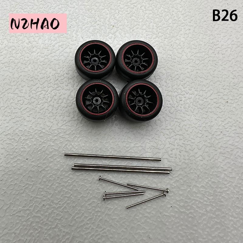 Creative Abs Basic Modified Toy Car Parts for Hotwheels Tomica Mini Gt 1 Set 1 64 Wheel Car Model with Rubber Tires - 9