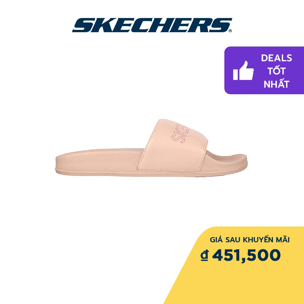 [ĐỘC QUYỀN LAZADA]Skechers Nữ Dép Quai Ngang Thường Ngày, Đi Học, Đi Làm Cali Pop Ups Right Time Hanger Optional, Luxe Foam, Vegan - 119252-BLSH