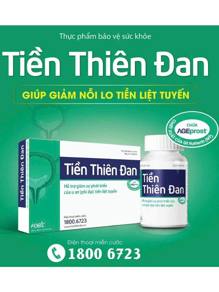 Thực phẩm bảo vệ sức khỏe Tiền Thiên Đan là sản phẩm cho nam giới bị u xơ (phì đại) tiền liệt tuyến