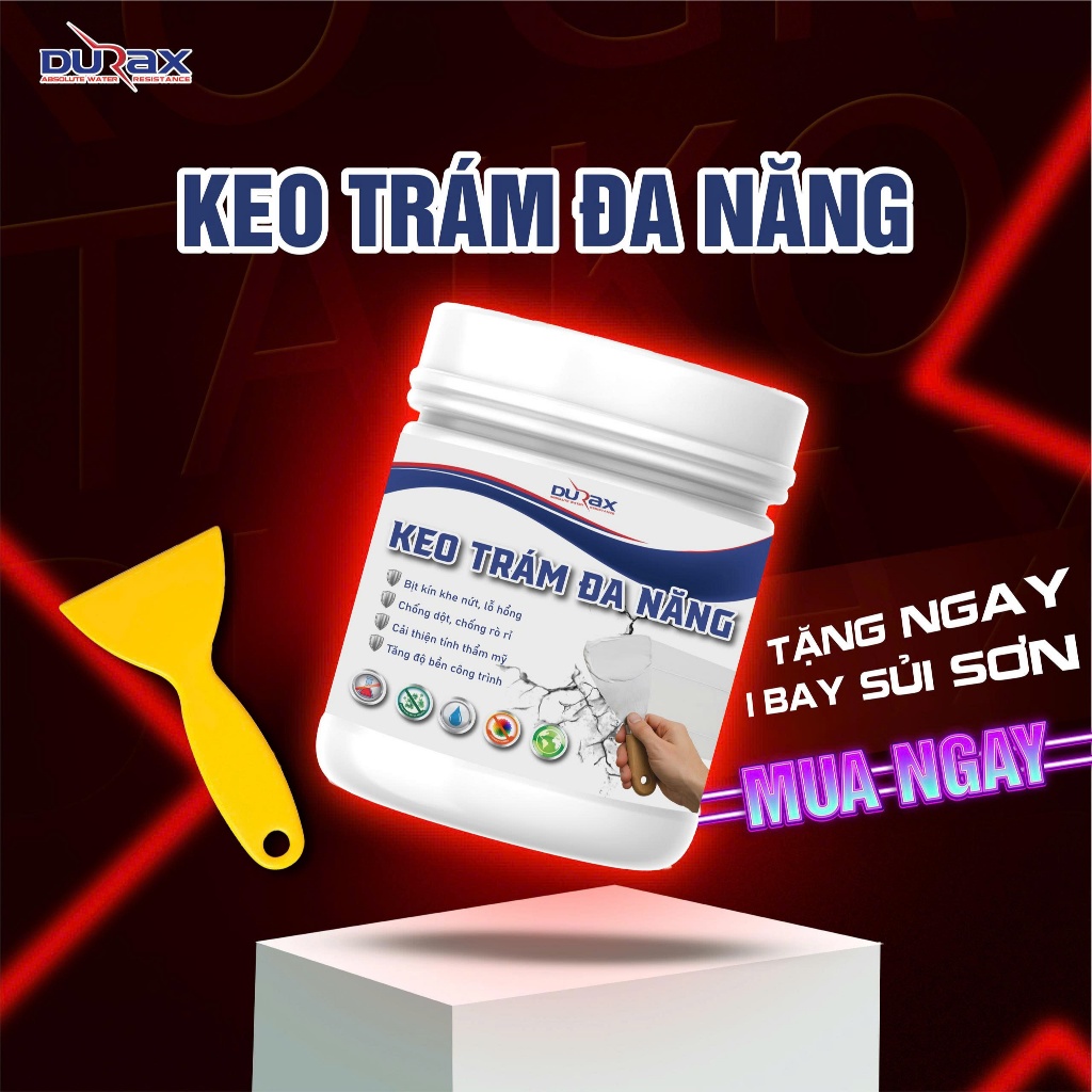 Keo Trám Vá Tường Sơn Chống Thấm DURA - Sơn Hiệu Ứng Bê Tông Trám Chít Tạo Phẳng Tường