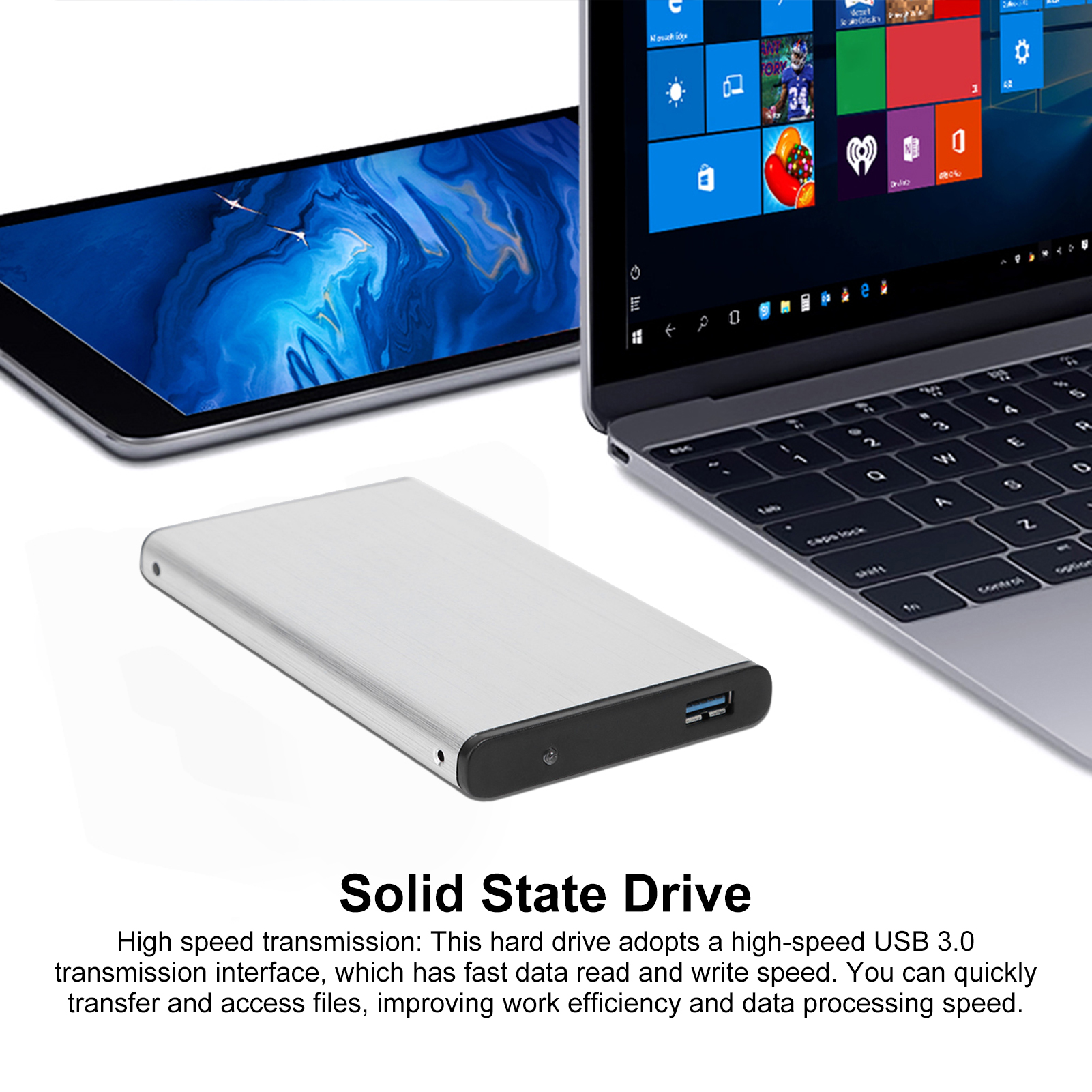 Mengyuesheng®Yd0018 Ổ cứng di động SSD 1T/2t/4t USB 3.0 1TB/2TB/4TB Ổ HDD gắn ngoài di động cho win 