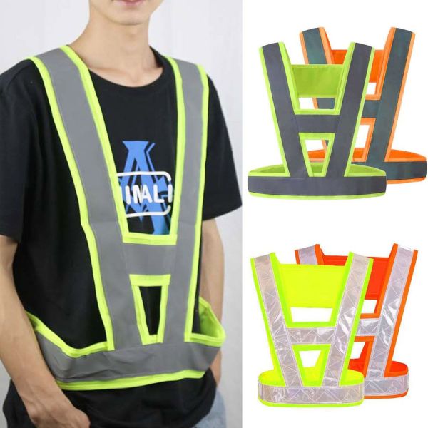 MJJ8 An toàn Nổi bật Chạy bộ Áo khoác an toàn Quai phản quang Vest phản quang Quần áo cảnh báo Vật dụng an toàn tại nơi làm việc
