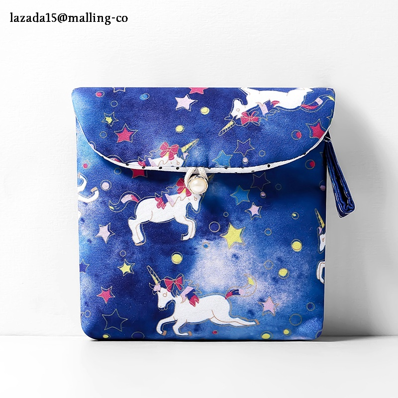 Guangluo large-sized cotton napkin bag with cute Korean cartoon patterns printed on it, suitable for women ราคา 23 บาท*ส่งฟรี