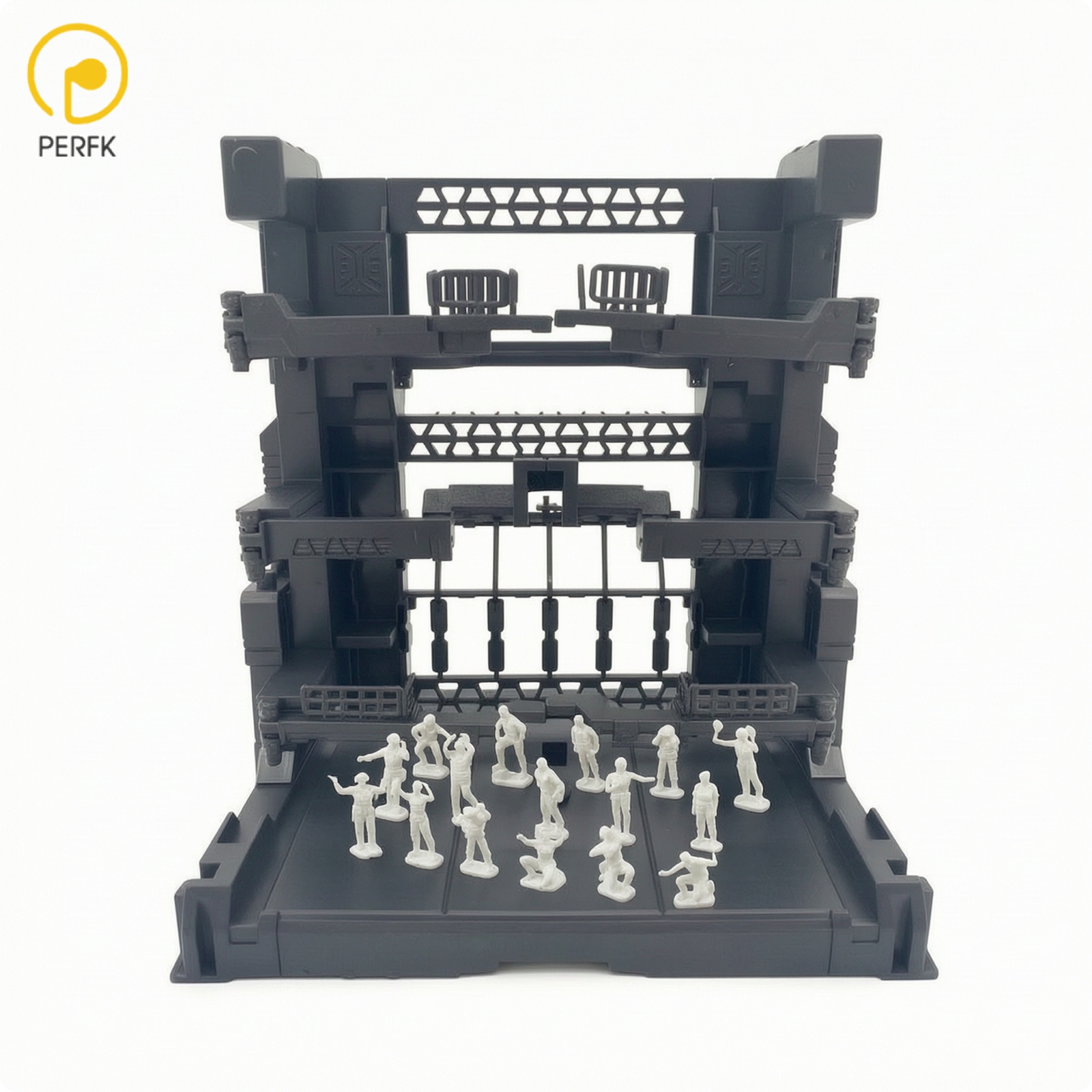 Perfk Industrial Model Display Rack with Figures Multi-Level Assembly Rack Compact Backdrop Modular for Collectors ราคา 2,874 บาท*ส่งฟรี