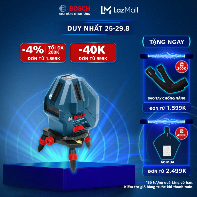 Máy cân mực laser tia đỏ bosch gll 5-50 x