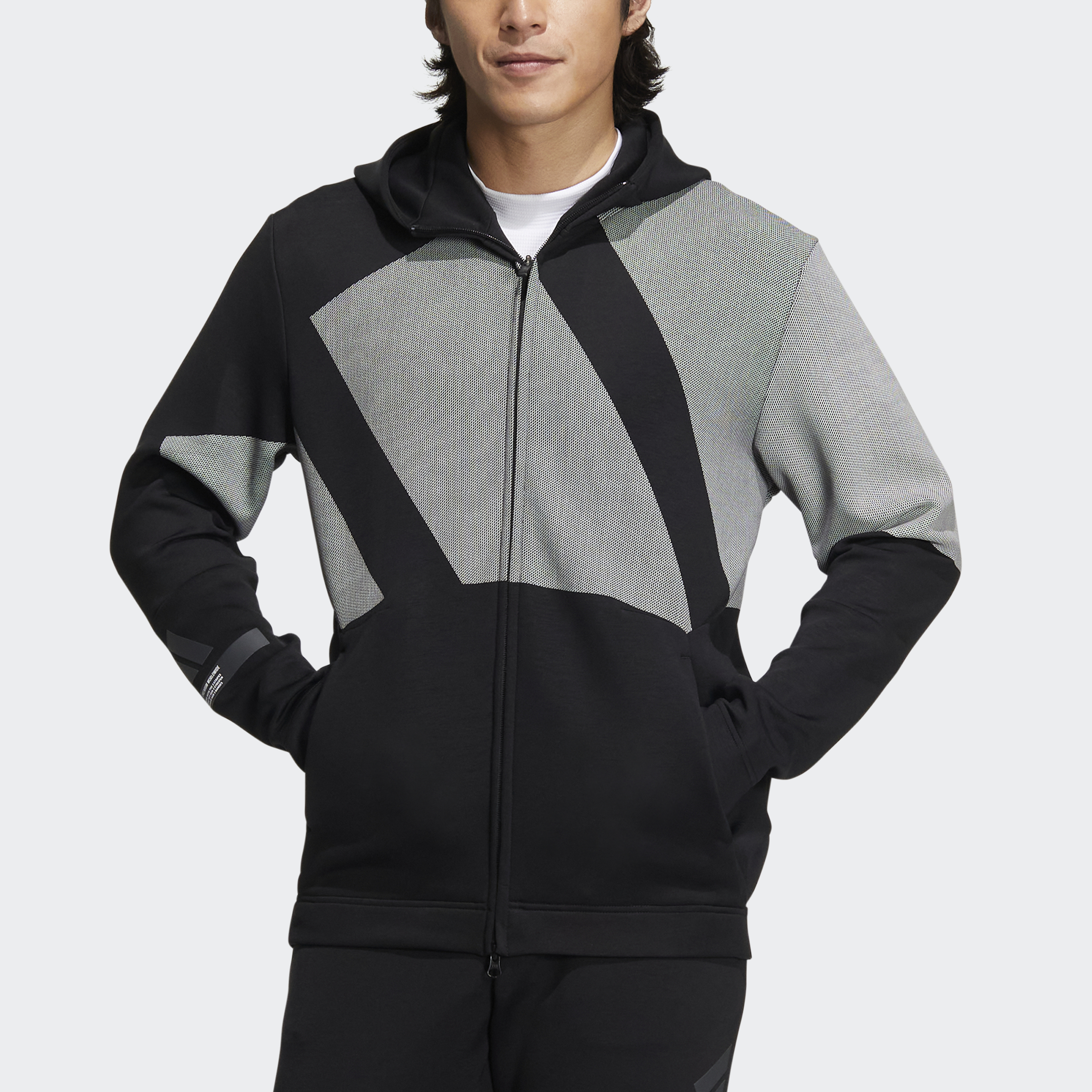 adidas Đánh gôn Áo Hoodie Khóa Kéo Big Badge of Sport Nam Đen HZ1418