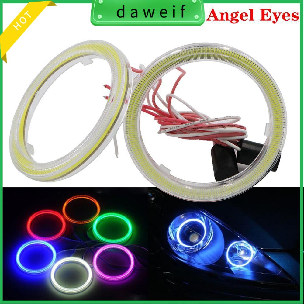 DAWEIF 1Pcs Đèn trang trí Đèn pha LED COB cho xe ô tô DRL sương mù Đèn chạy ban ngày Đèn vòng Hào Quang Bền DC 12V Bóng đèn mắt thiên thần