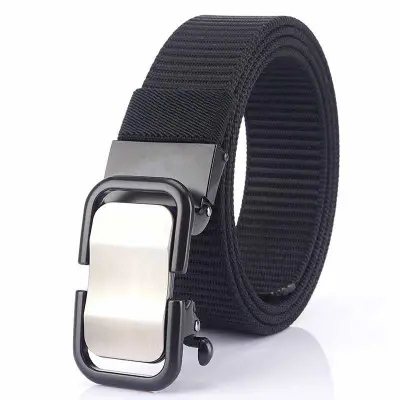 New Trend Men Belt Automatic Alloy Buckle Casual Canvas Male Belts Fashion Young Nylon Belt For Jeans Pants Strap High Quality