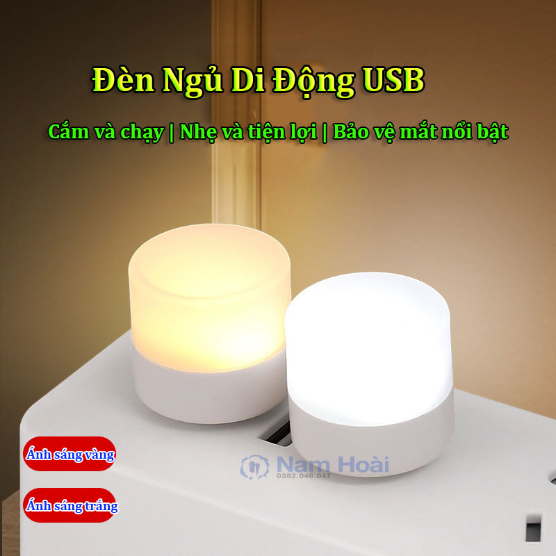 Đèn ngủ led usb mini nhỏ di động, đọc sách, trang trí, nhà tắm, cầu thang