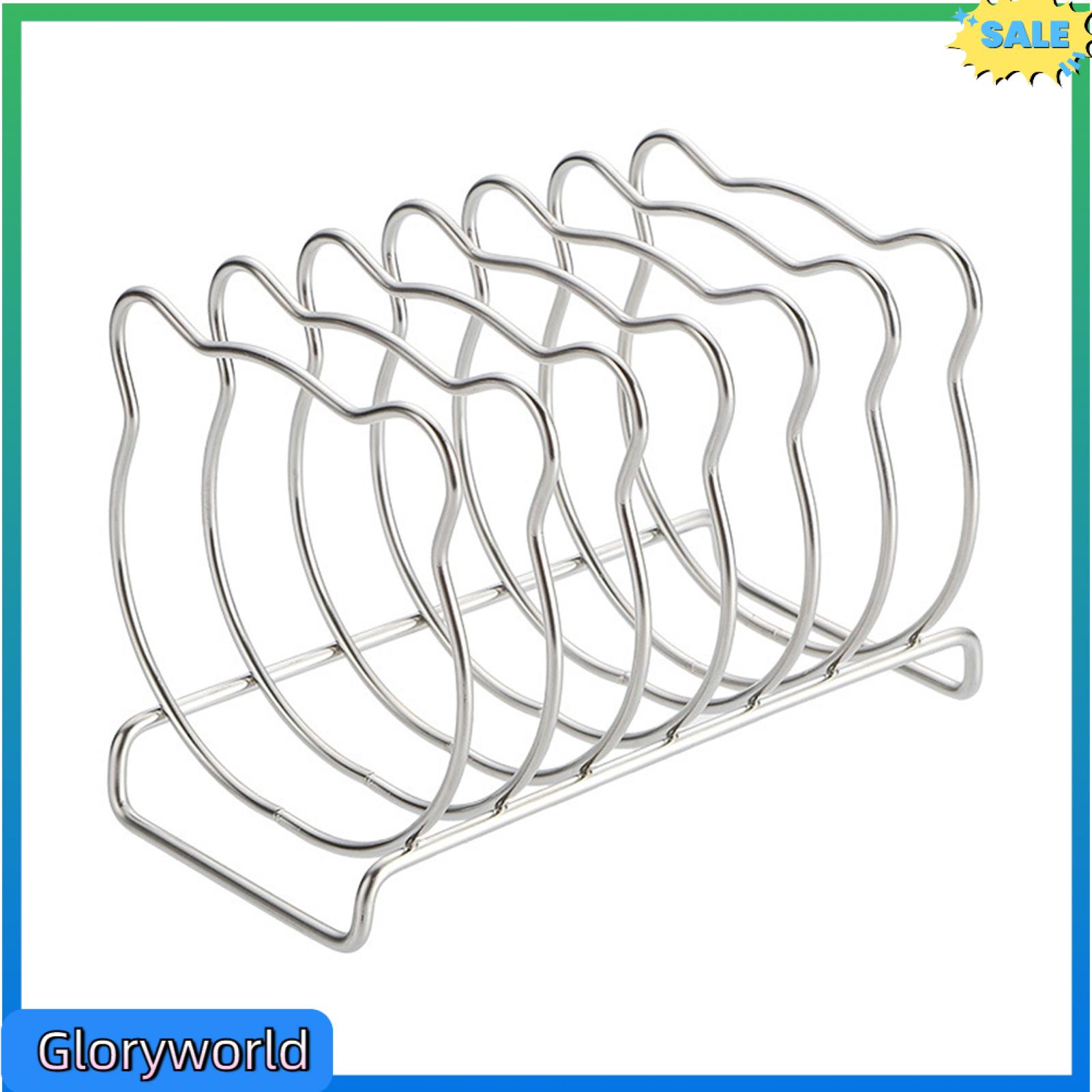 Gloryworld Even Heating Bread Rack Cute Bread Organizer Stainless Steel Bear-shaped Toast Rack for Even Heating Cute Kitchen Accessory for Air Fryer Oven Steamer 6-slice Bread Holder