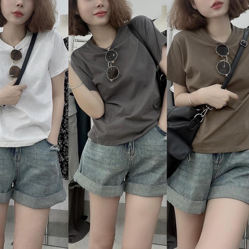 Áo Thun Nữ Baby Tee áo trơn form slim nhỏ có size chất vải Cotton