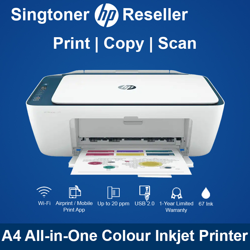[Local Warranty] HP DeskJet 2723 All-in-One Printer DJ2723 D2723 2723 Wireless Print Scan Copy replacement of deskjet 2623 D2623 2621 D2621 3630 2620 2130 colour printer color printer Singapore