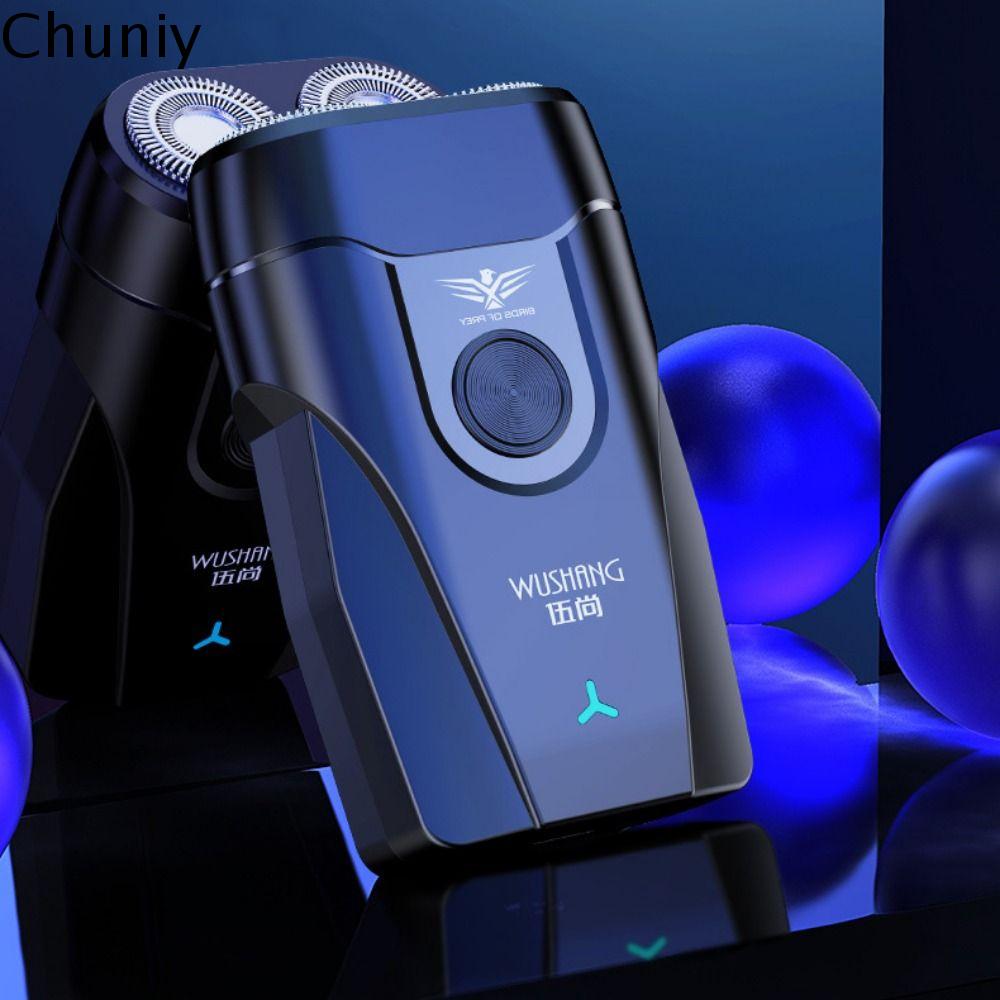 CHUNIY Đầu đôi Máy cạo râu điện cho nam mini Từ tính Dao cạo xoay cầm tay Mượt mà Sạc lại bằng Type-C Dụng cụ tẩy lông  Cha