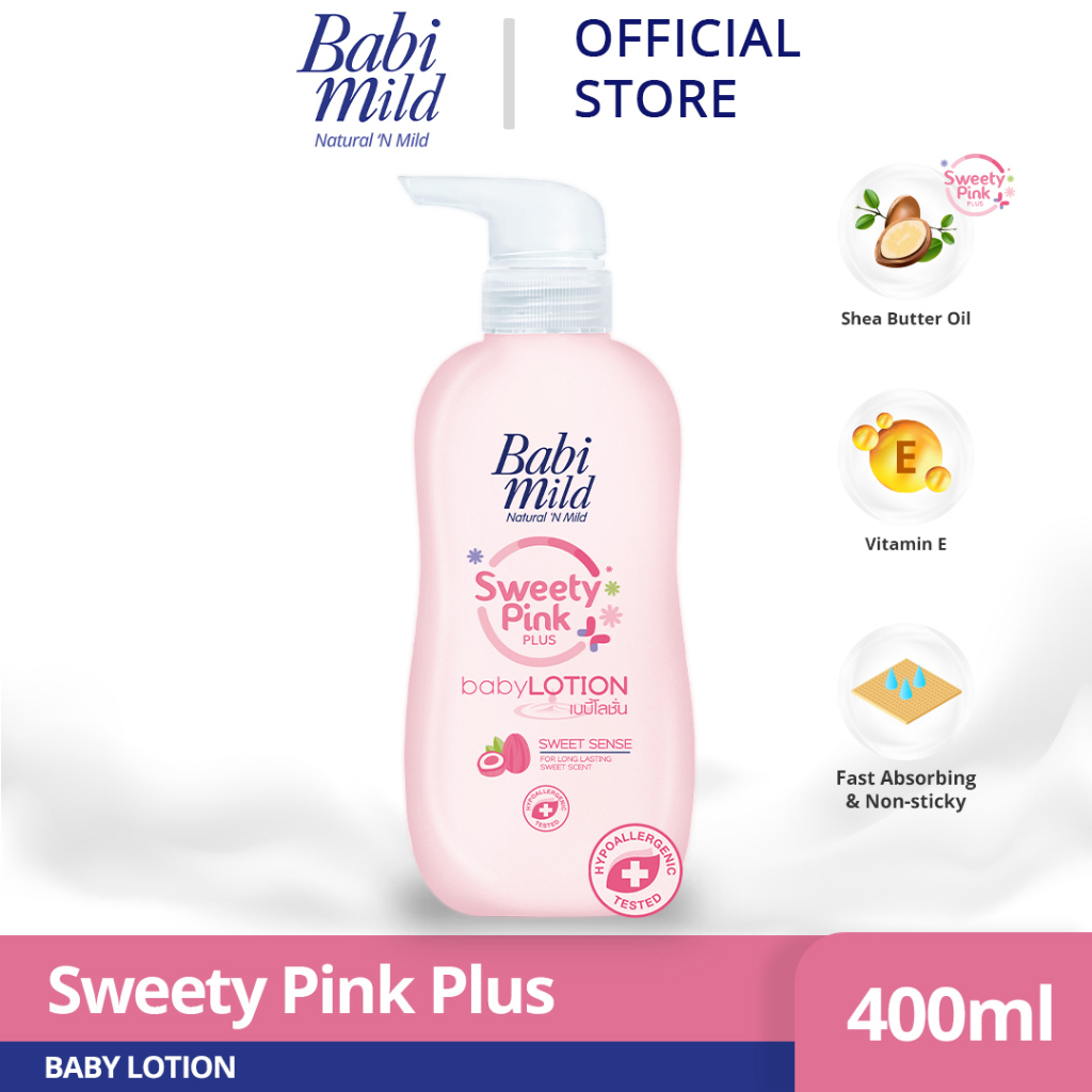 Babi Mild Sweety Pink Baby Lotion 400ml - Natural N' Mild - Baby Essentials, Baby Care