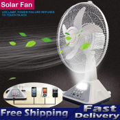 Ounny Solar Electric Fan with LED Lighting - Portable and Rechargeable