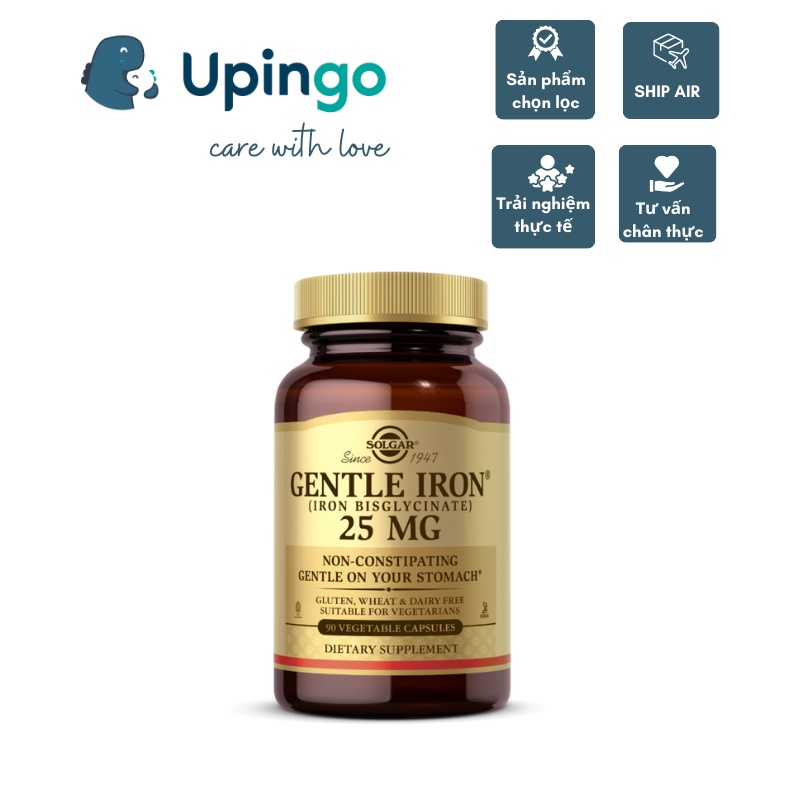 GENTLE IRON 25 MG SOLGAR SẮT 90 viên / lọ